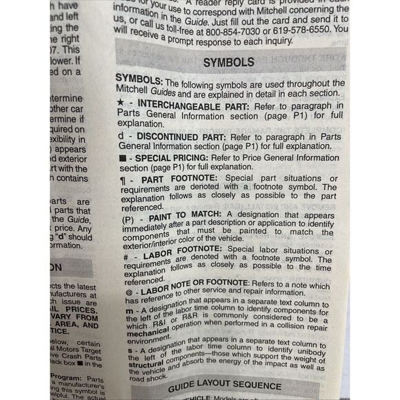 Mitchell Collision Estimating Guide Imported European BMW Feb 1996 Vol. 37/2 - Picture 4 of 8